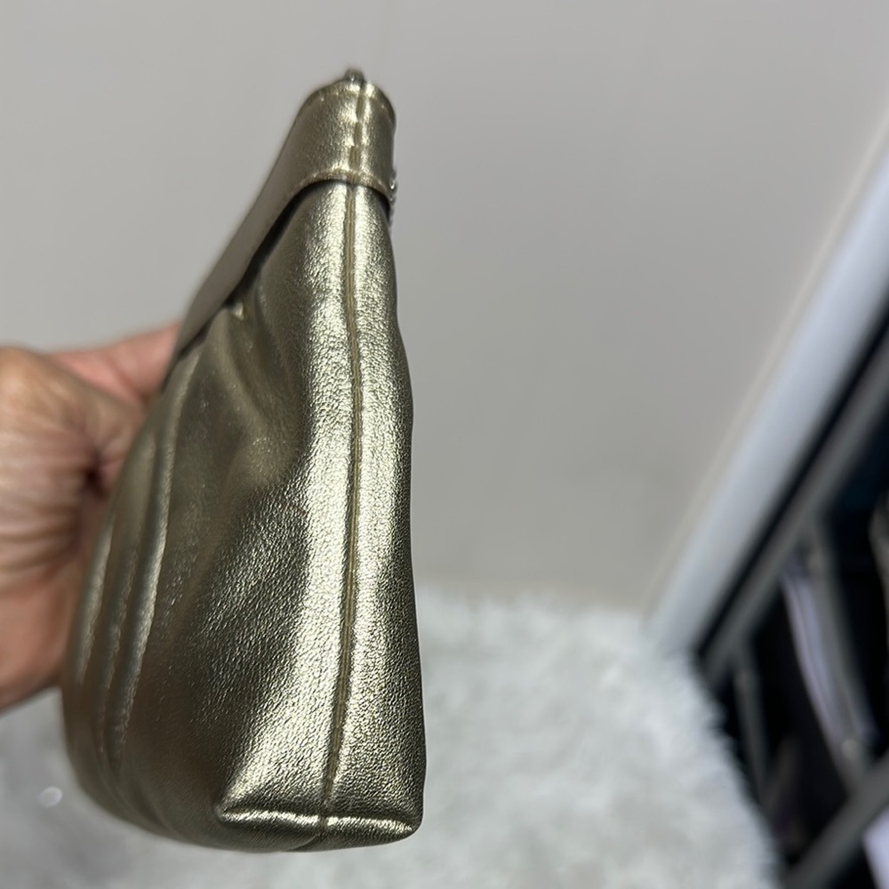 Coach Gold Pleated Wristlet Clutch - Picture 7 of 12